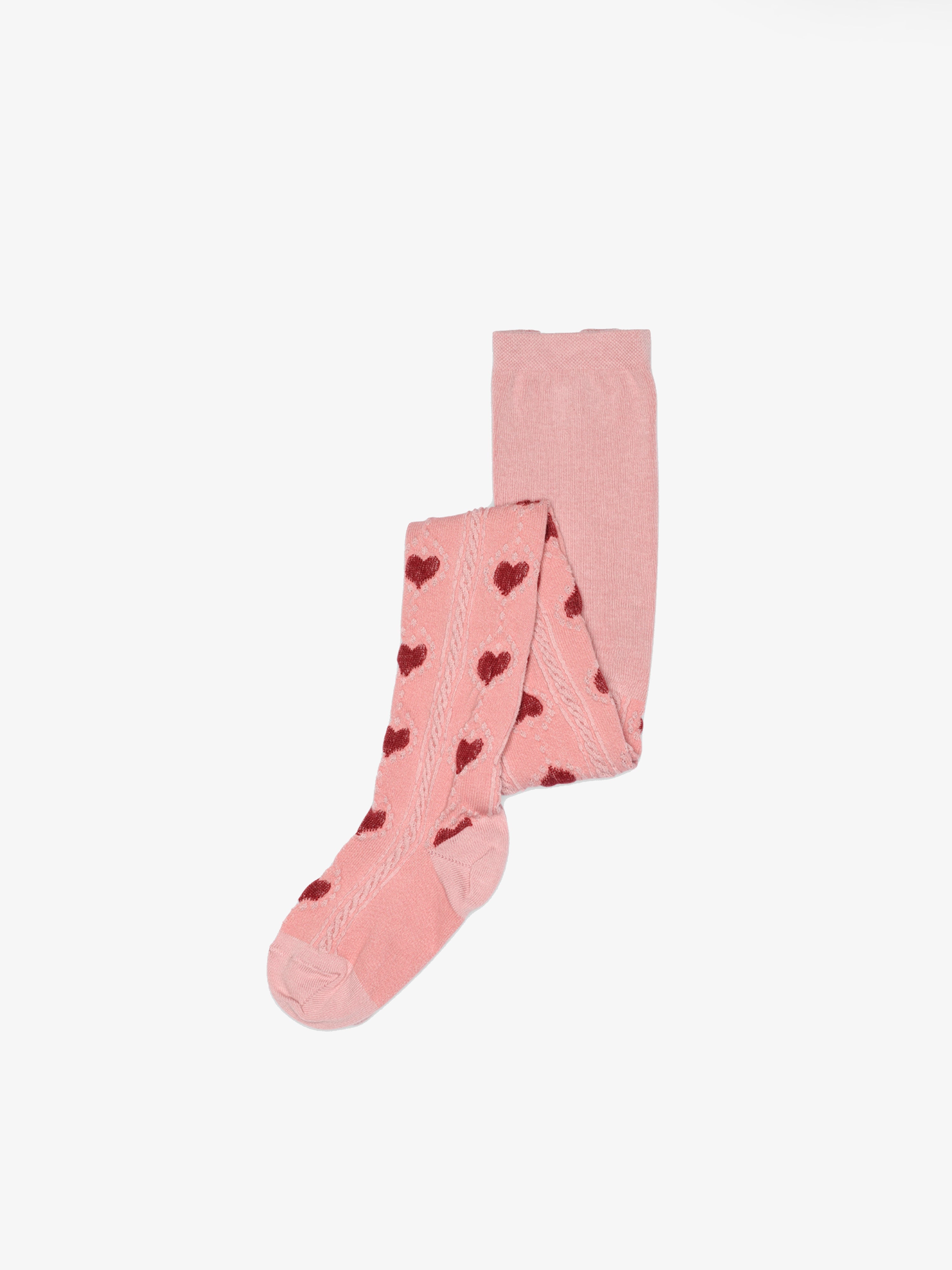 MP Strømpebukser med hjerter - Kids - Rose/Cherry Red | 101375 MP Alvilda tights