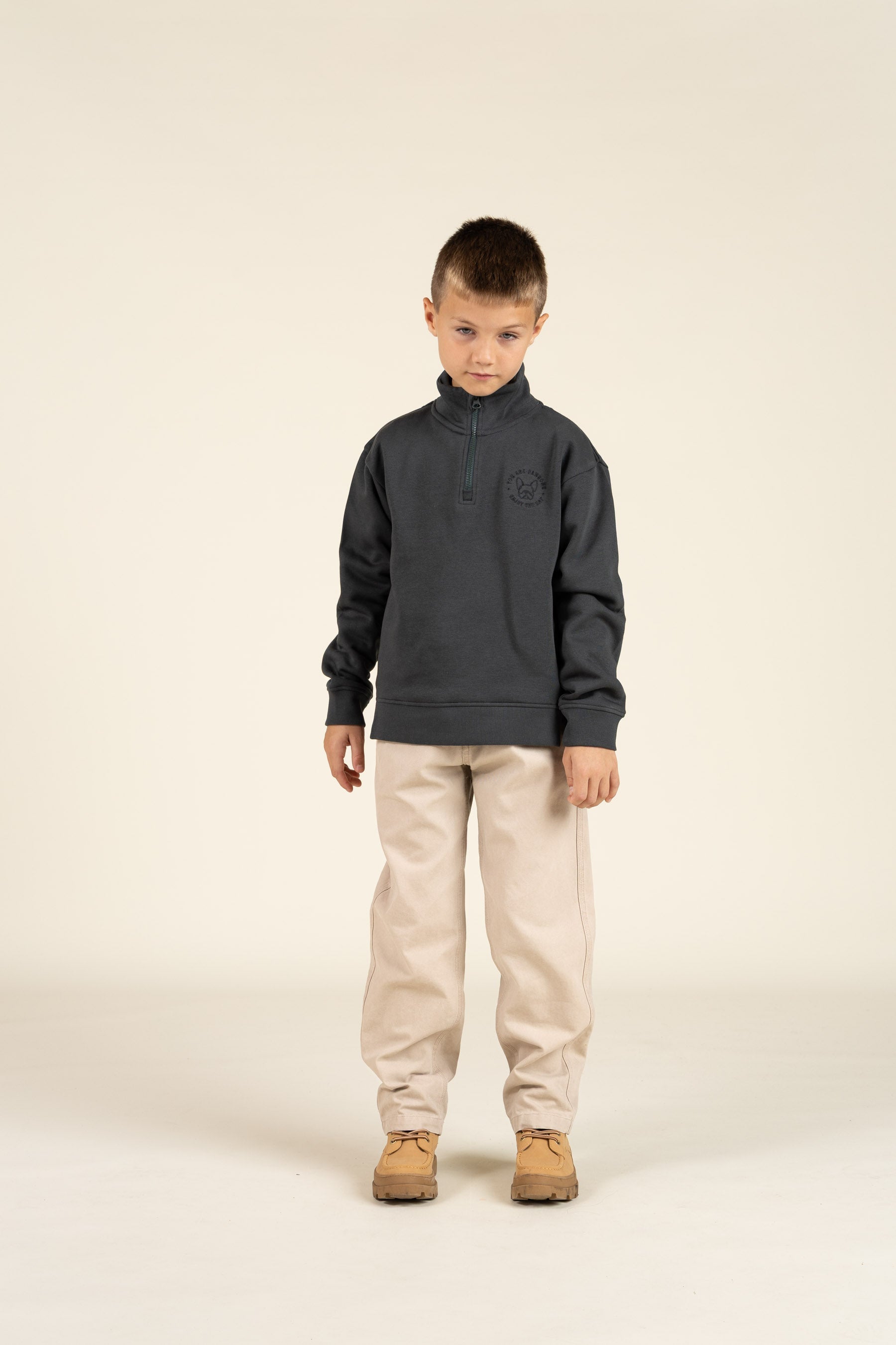Sweatshirt med kort lynlås - Tween - Forest Green | 100811 Tristan