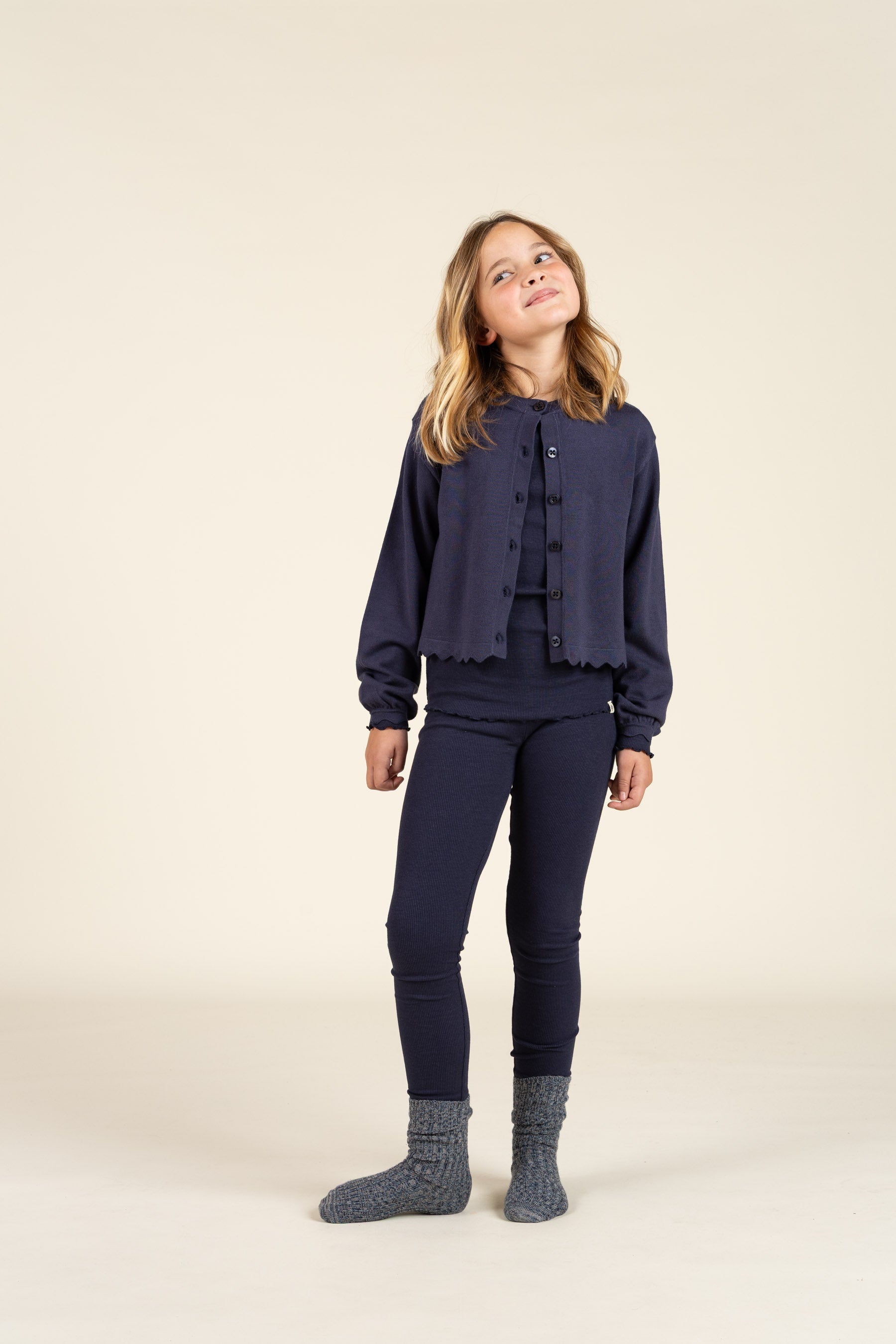 Rib-leggings i Modal - Tween - Navy | 100589 Mia