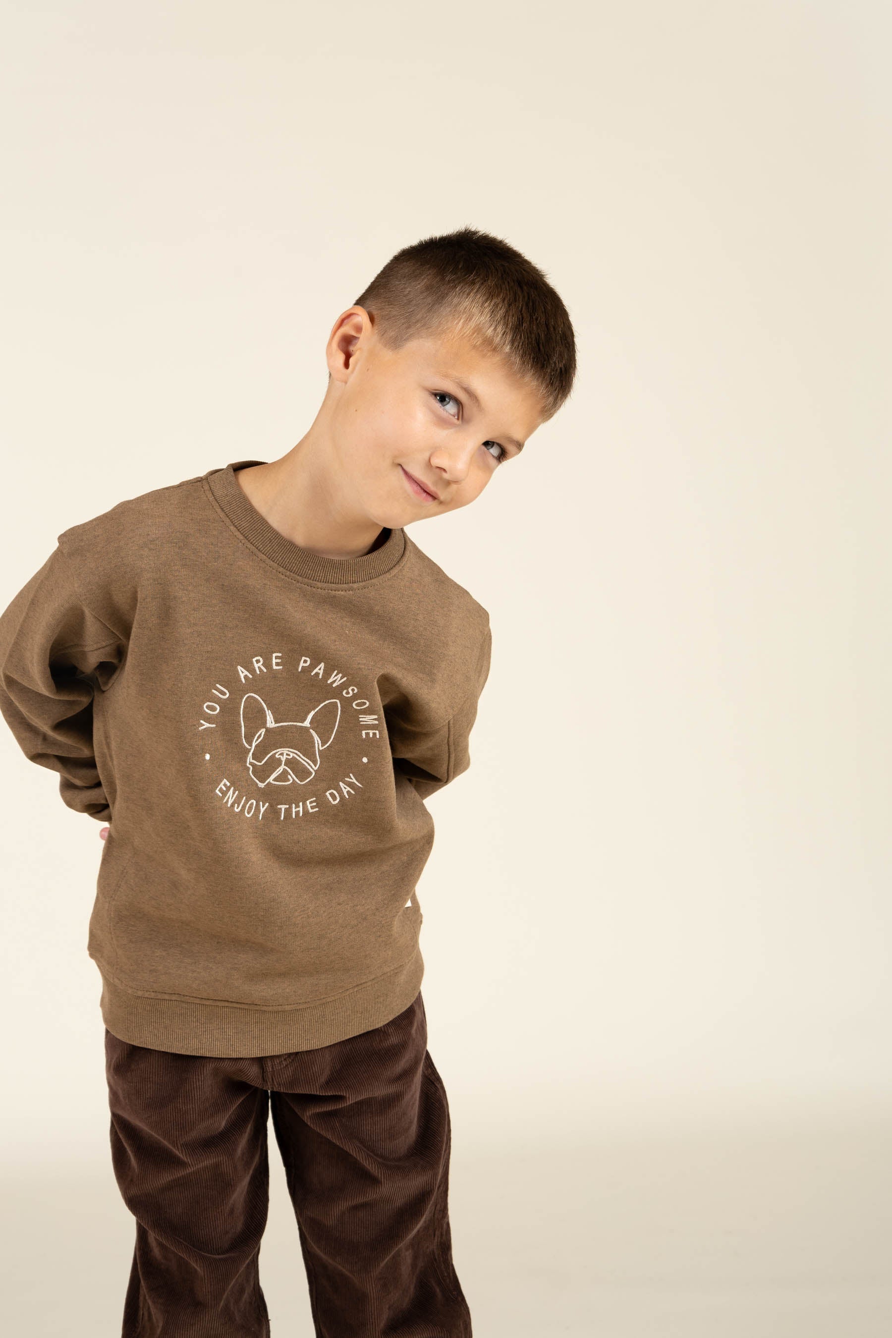 Sweatshirt med rund hals - Tween - Coffe Melange | 100891 Justin