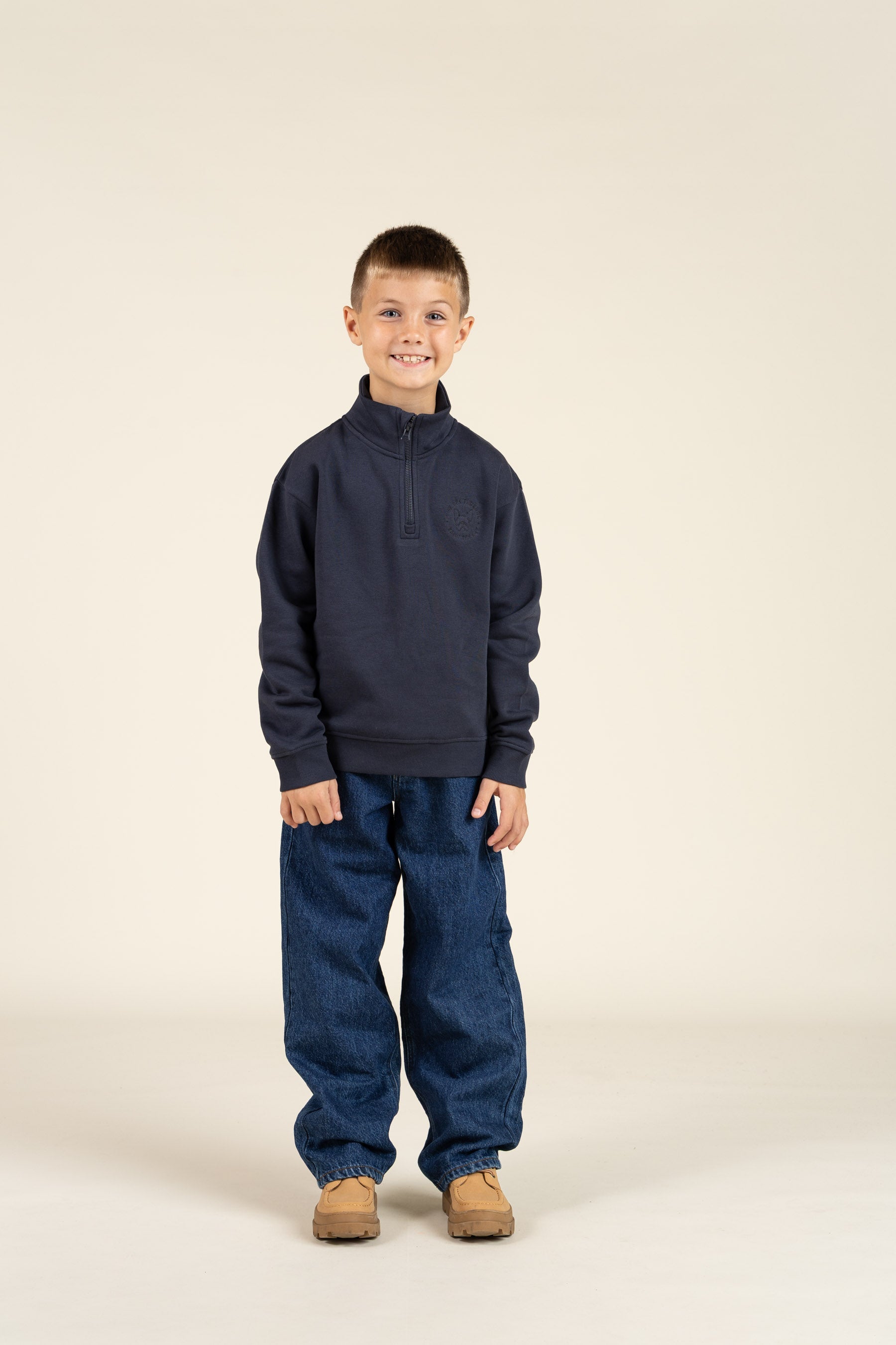Sweatshirt med kort lynlås - Tween - Navy | 100807 Tristan