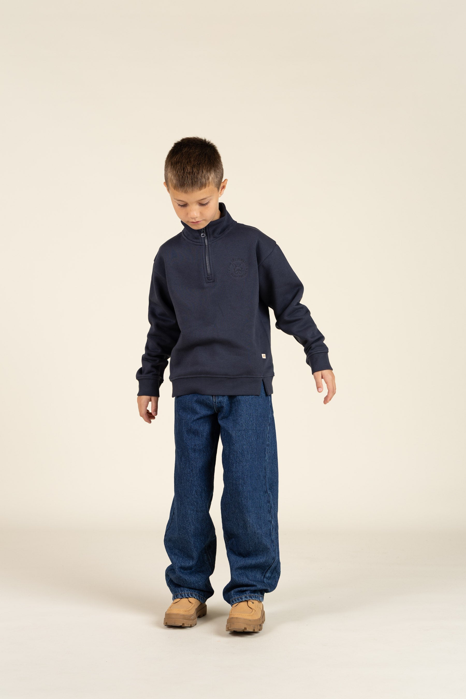 Sweatshirt med kort lynlås - Tween - Navy | 100807 Tristan