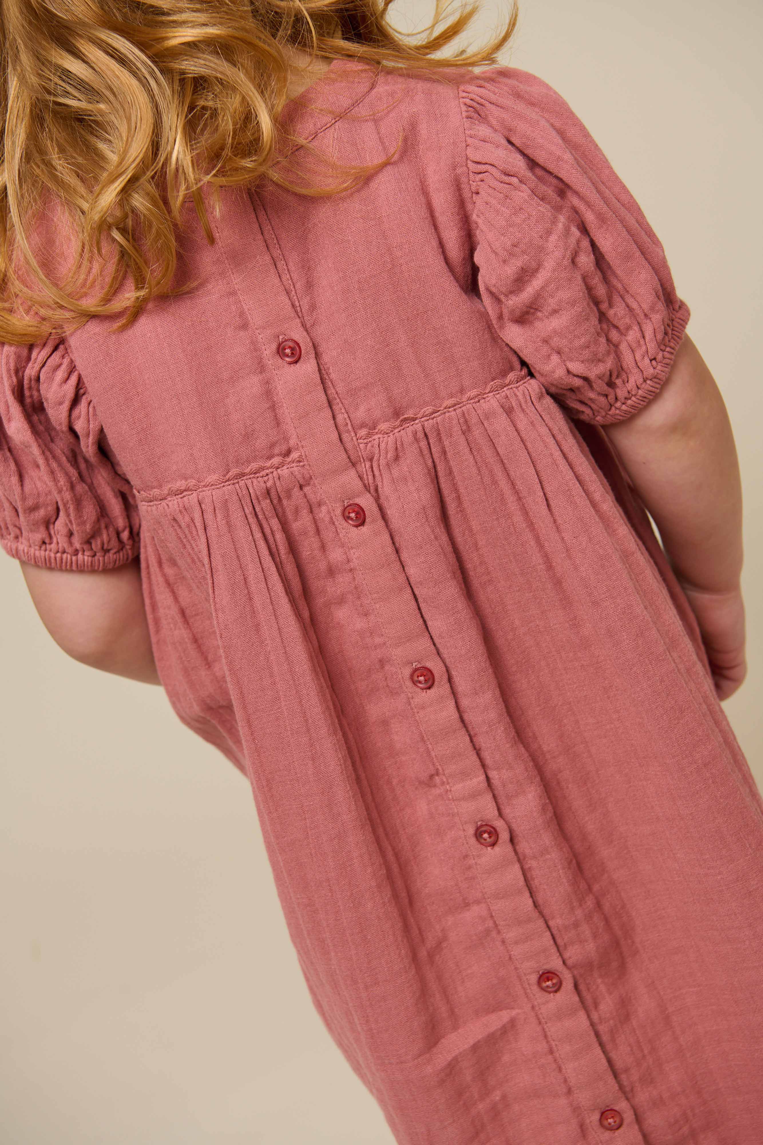 Kjole i musselin - Kids - Old Rose | 100915 Jasmine