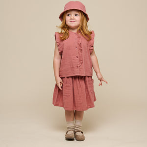 Nederdel i musselin - Kids - Old Rose | 100938 Jasmine
