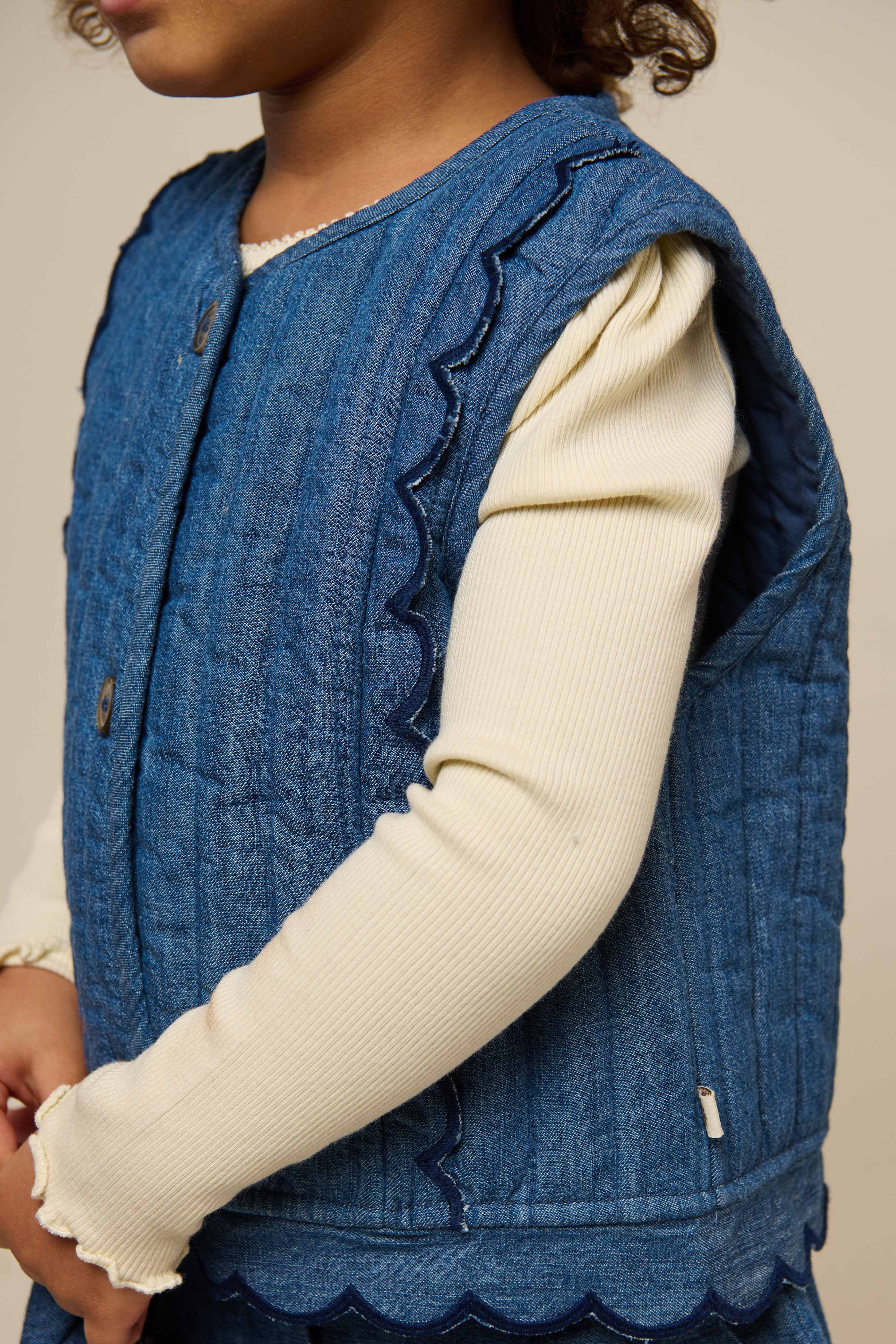 Langærmet T-shirt i modalrib - Kids - Offwhite | 101312 Lottie