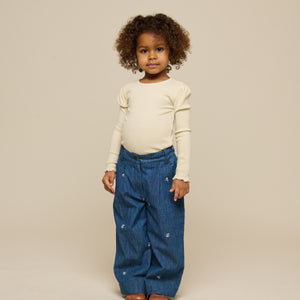 Langærmet T-shirt i modalrib - Kids - Offwhite | 101312 Lottie