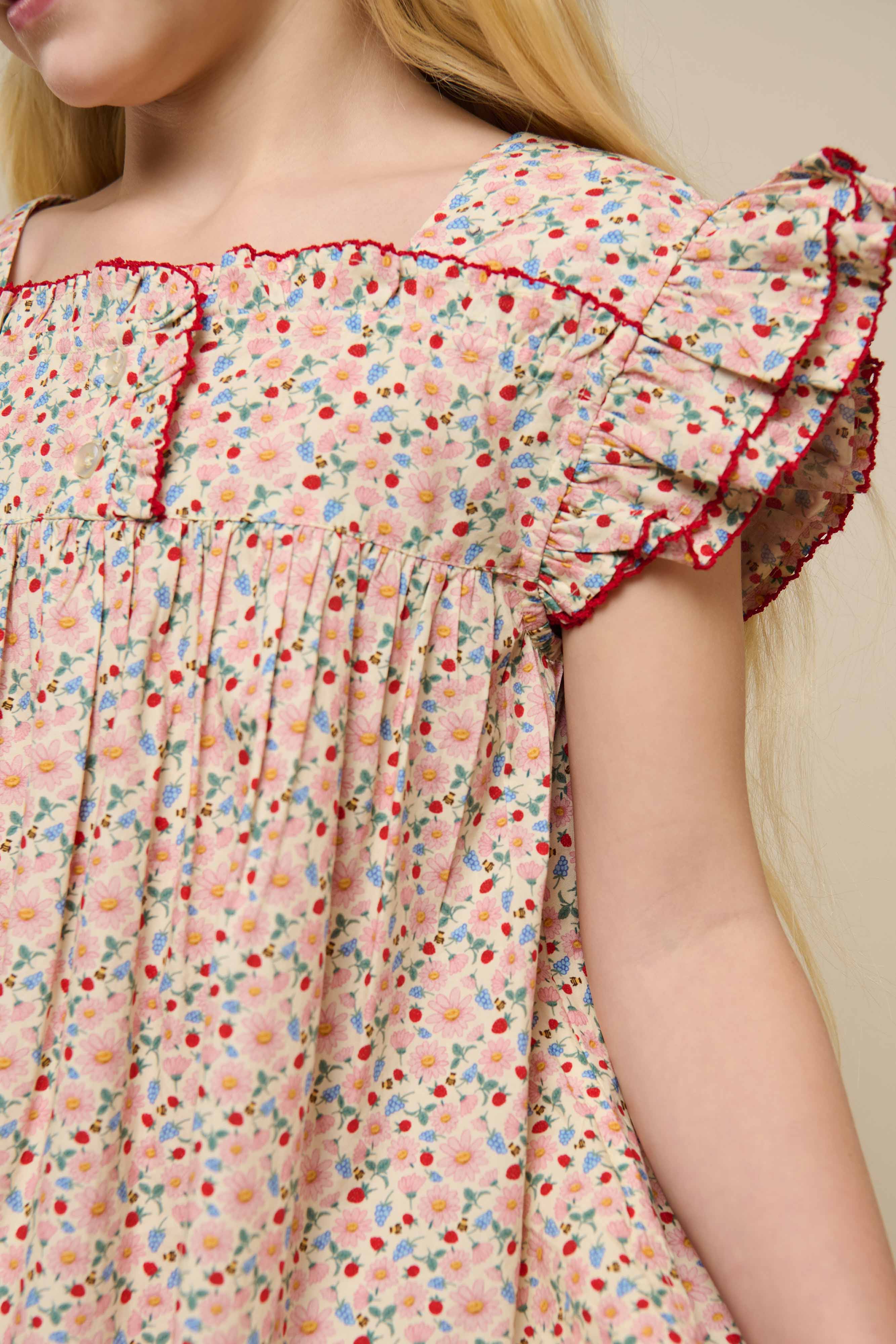 Blomstret poplinkjole - Tween - Rose | 100961 Poppy