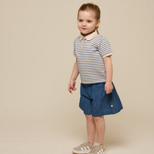 Stribet jersey polo - Kids - Blue | 101006 Emmie