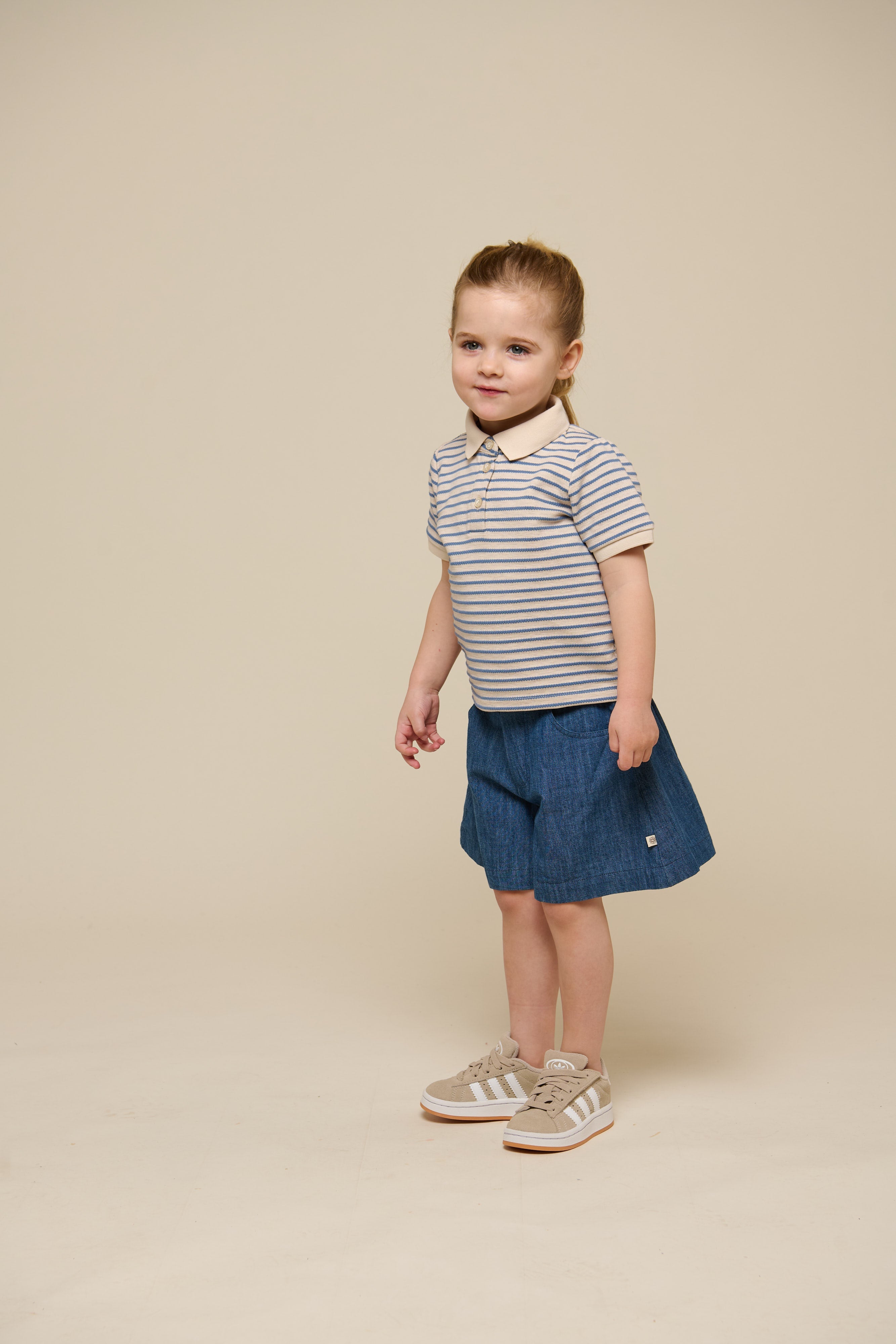 Stribet jersey polo - Kids - Blue | 101006 Emmie