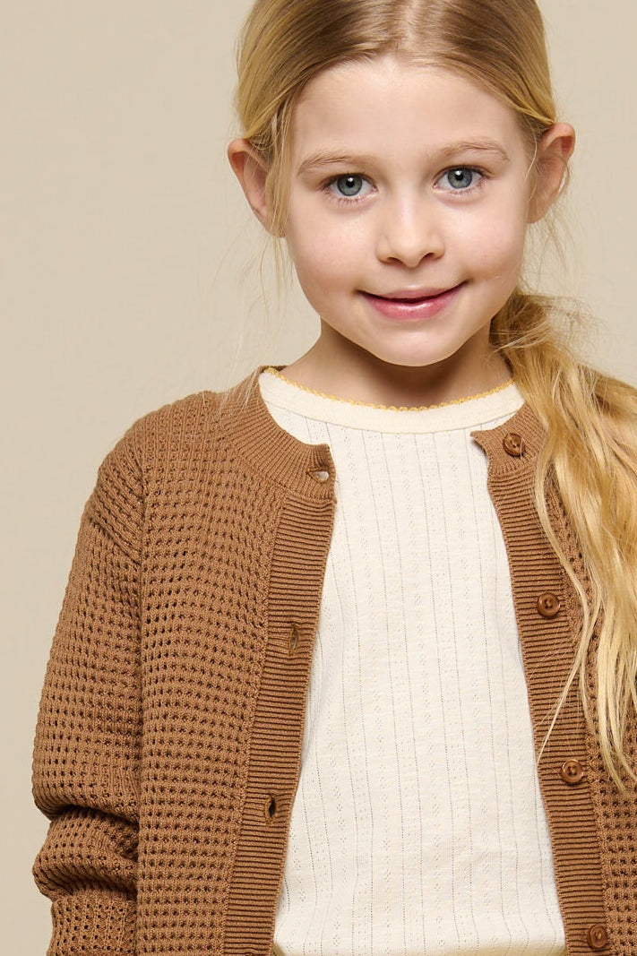 Strikket cardigan i bomuld - Tween - Coconut | 101272 Katie