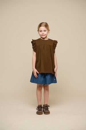 Jerseybluse - Tween - Dark Brown | 101333 Lucia