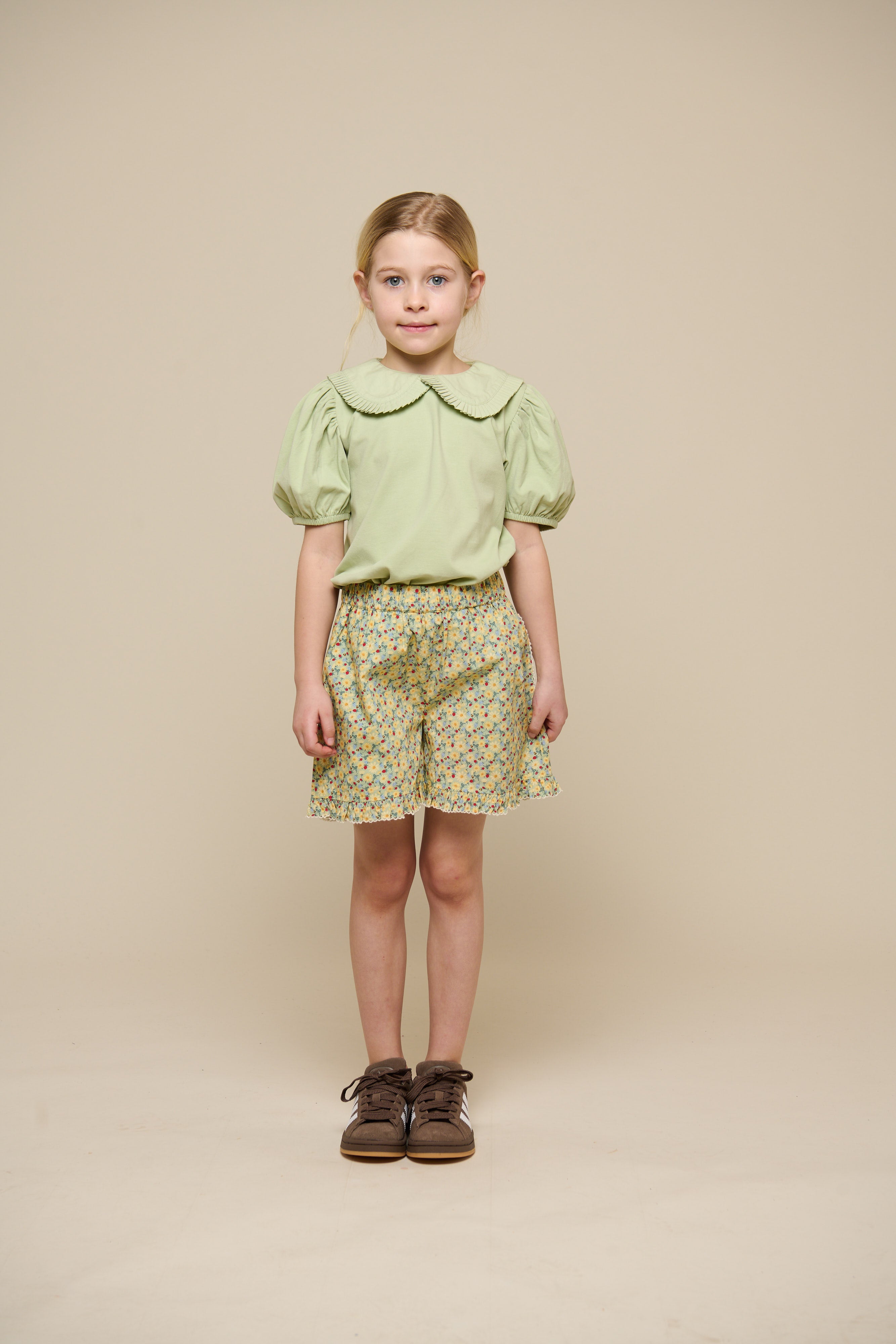 Jerseybluse med krave - Tween - Powder Green | 101280 Nini
