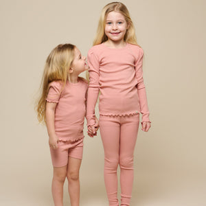 Langærmet T-shirt i modalrib - Tween - Rose Tan | 101307 Lottie