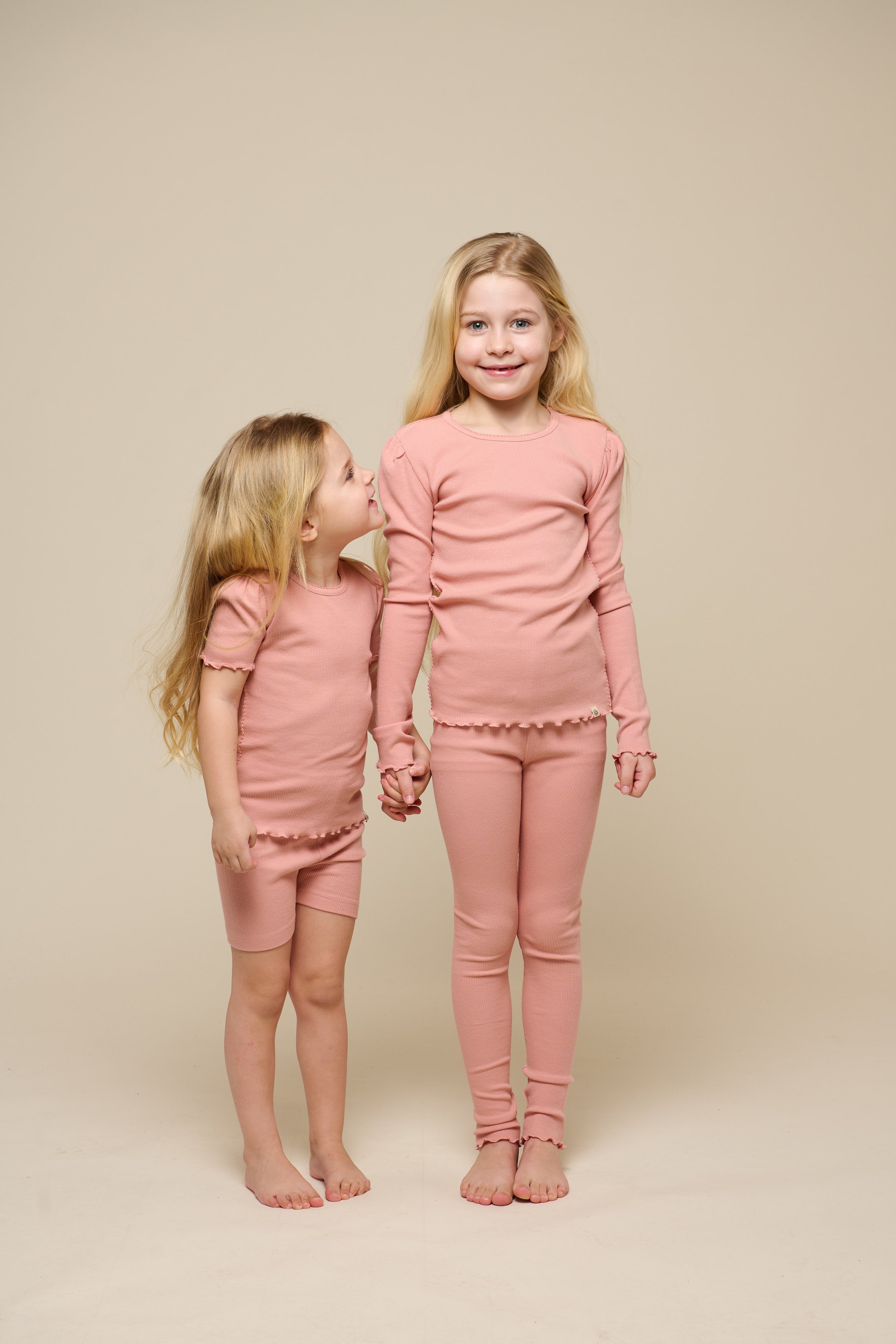 Langærmet T-shirt i modalrib - Tween - Rose Tan | 101307 Lottie