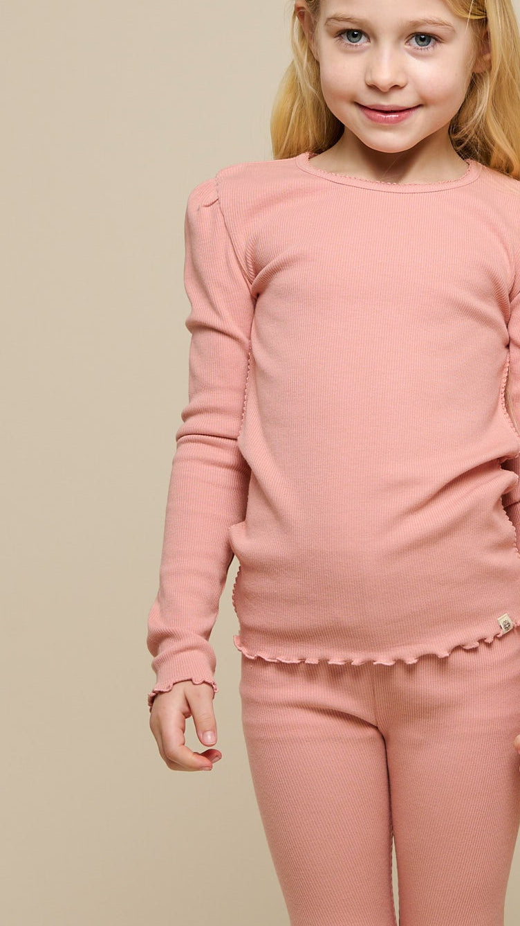 Leggings i modalrib - Tween - Rose Tan | 101323 Lottie