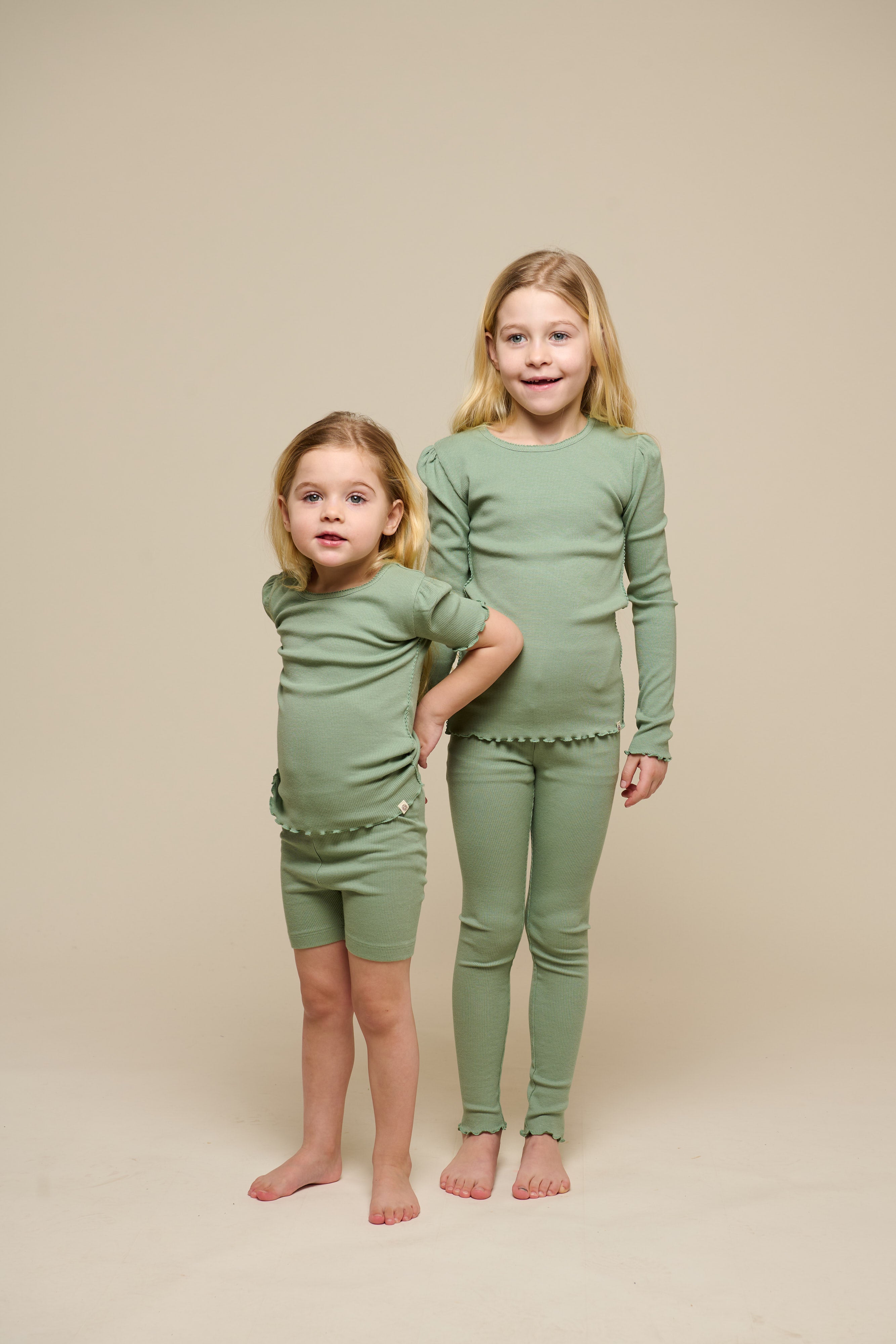 Leggings i modalrib - Tween - Dusty Green | 101327 Lottie